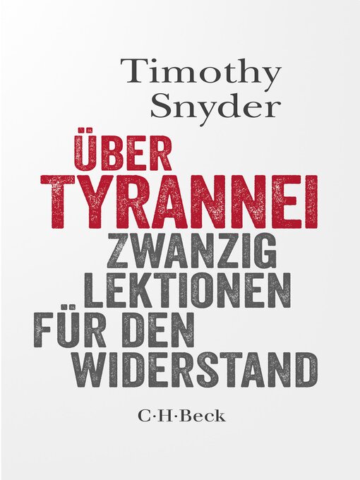 Title details for Über Tyrannei by Timothy Snyder - Available